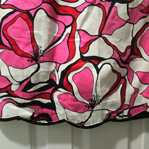 City Silk vibrant‎ pink floral skirt with scallop hem Size 14 - Picture 3 of 5